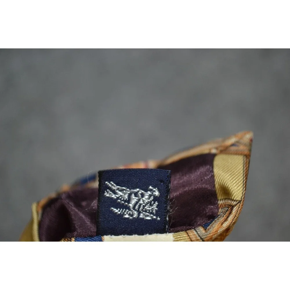 Burberrys of London Designer Neck Tie Mens Blue Yellow‎ Geometric Pure Silk
